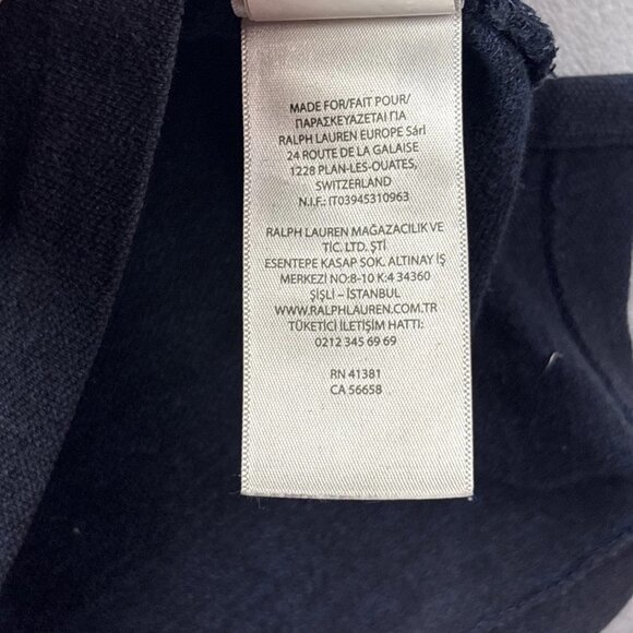 Polo Ralph Lauren Men's Size Large Polo Shirt Classic Fit Navy Blue w/ Logo - Picture 8 of 10